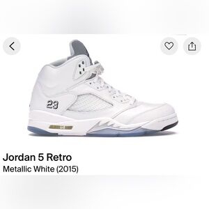 Jordan 5 Metallic White